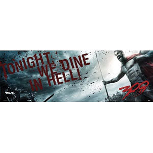 300 Battle Tonight We Dine In Hell Slim Print Poster