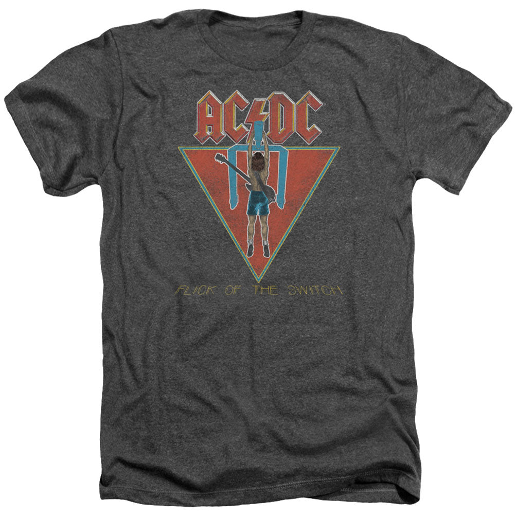 AC/DC Flick Of The Switch Adult Heather 40% Poly T-shirt