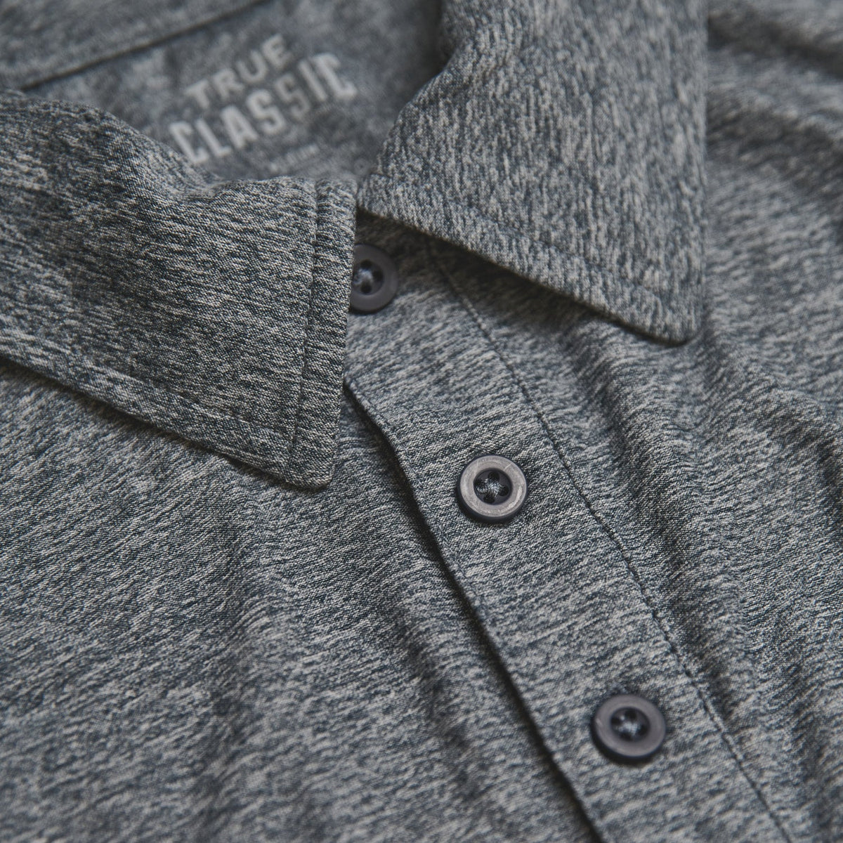 Heather Navy Short Sleeve Active Polo