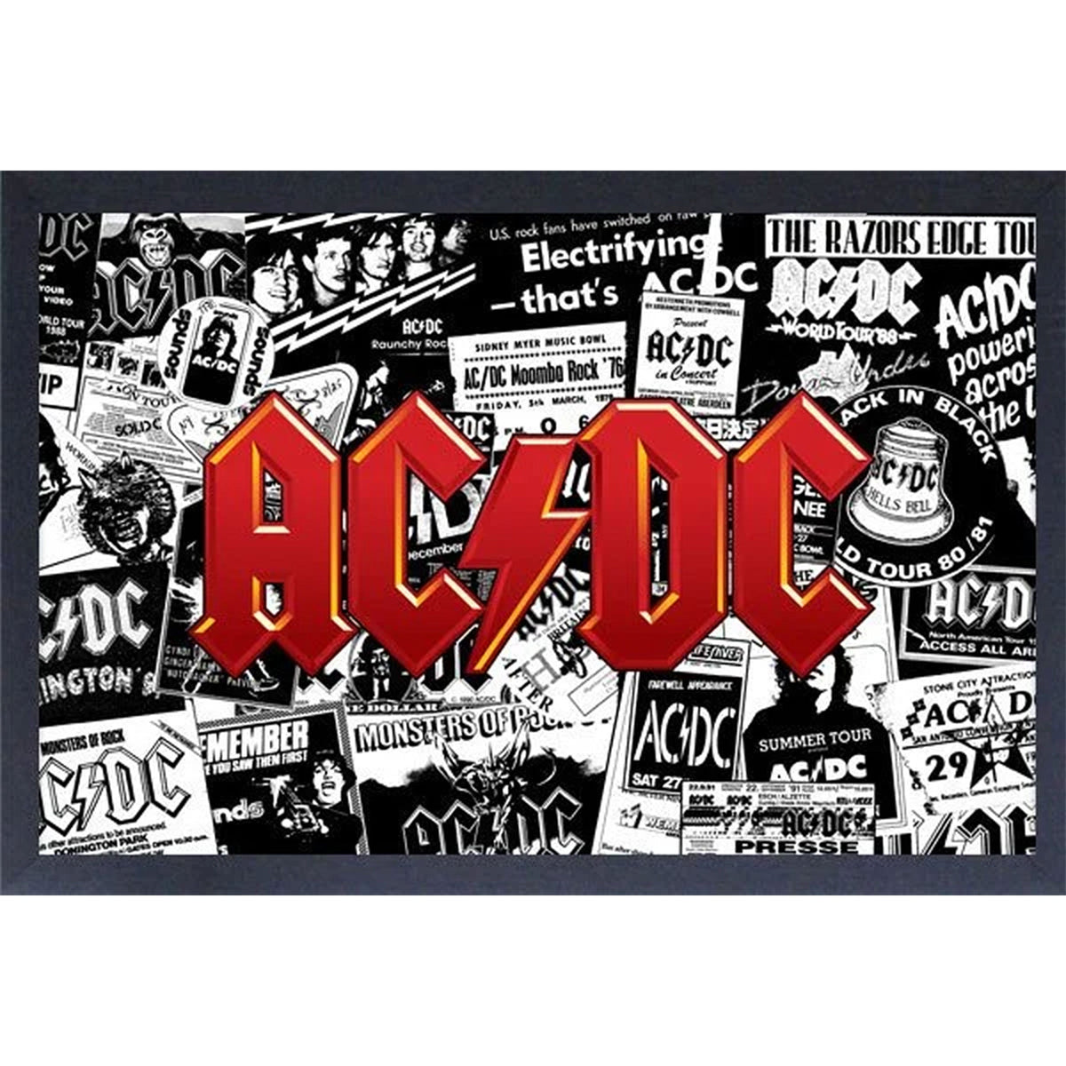 AC/DC Collage Framed Wall Art