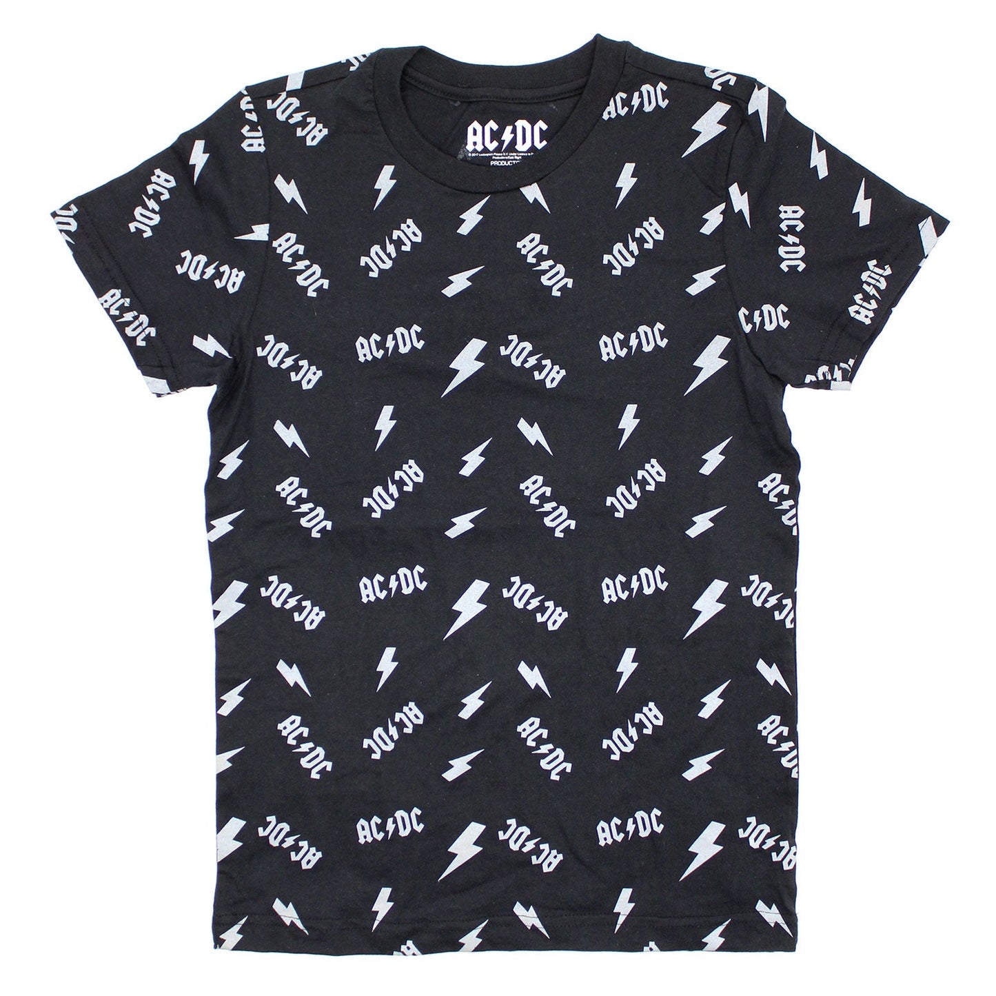 AC/DC Allover Print Logos & Lightning Bolts T-shirt