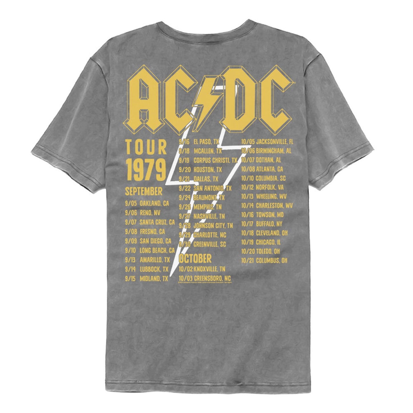 AC/DC AC/DC Highway To Hell Tour 1979 Fb Comfort Color T-shirt