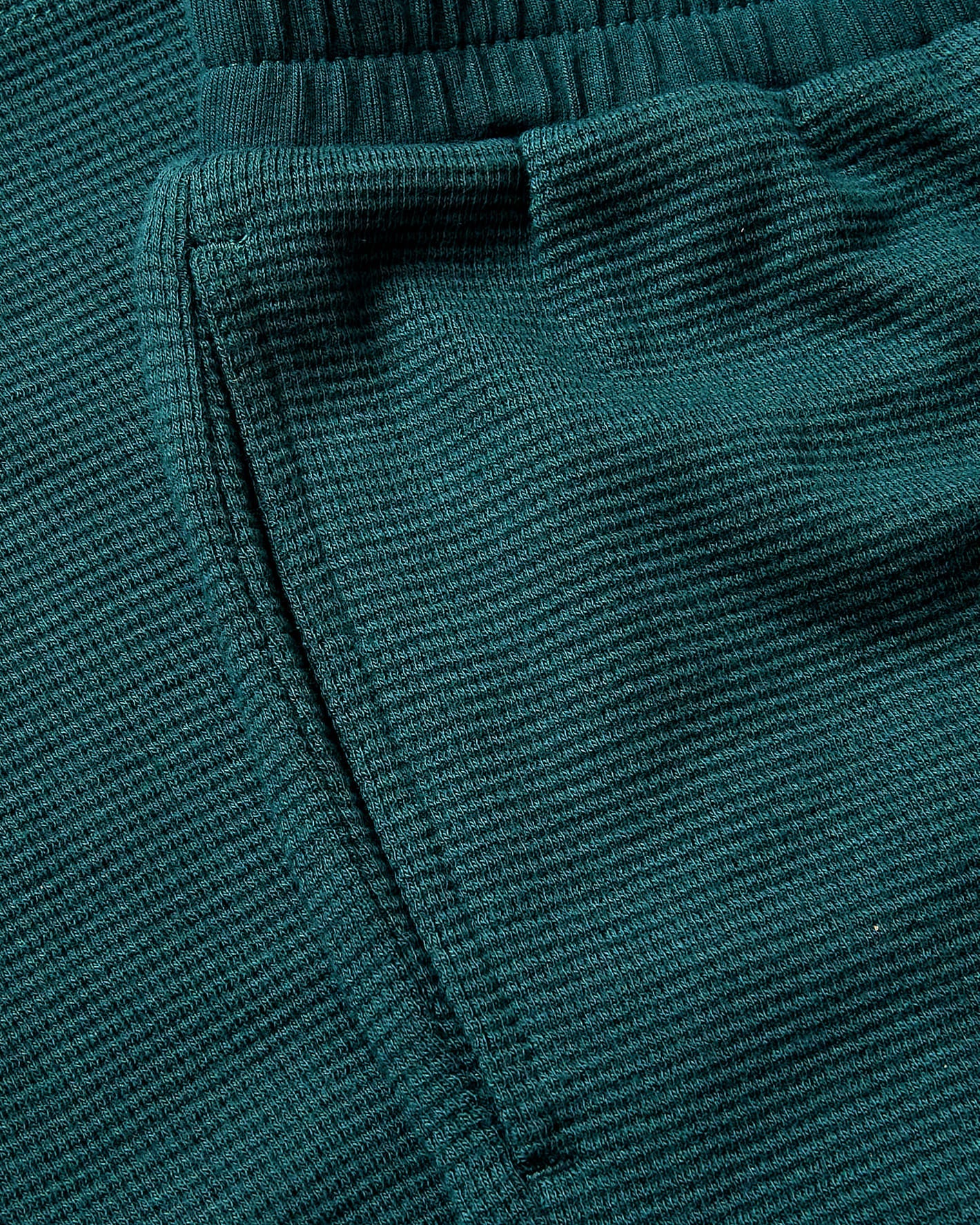 Girls Deep Emerald Waffle Long Sleeve Henley & Waffle Leg Pants 2-Pack