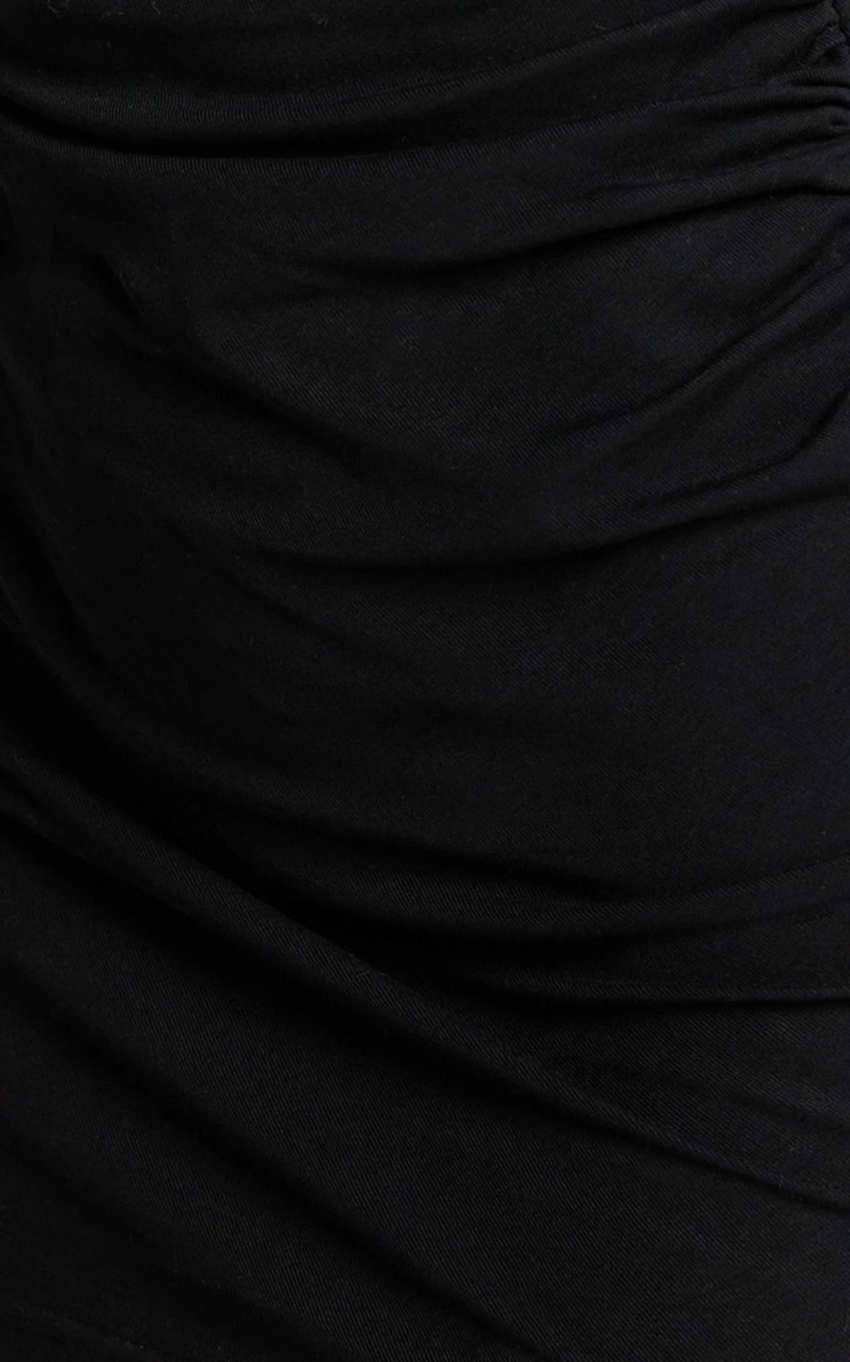 Brielle Mini Dress - Long Sleeve Ruched Bodycon Dress in Black