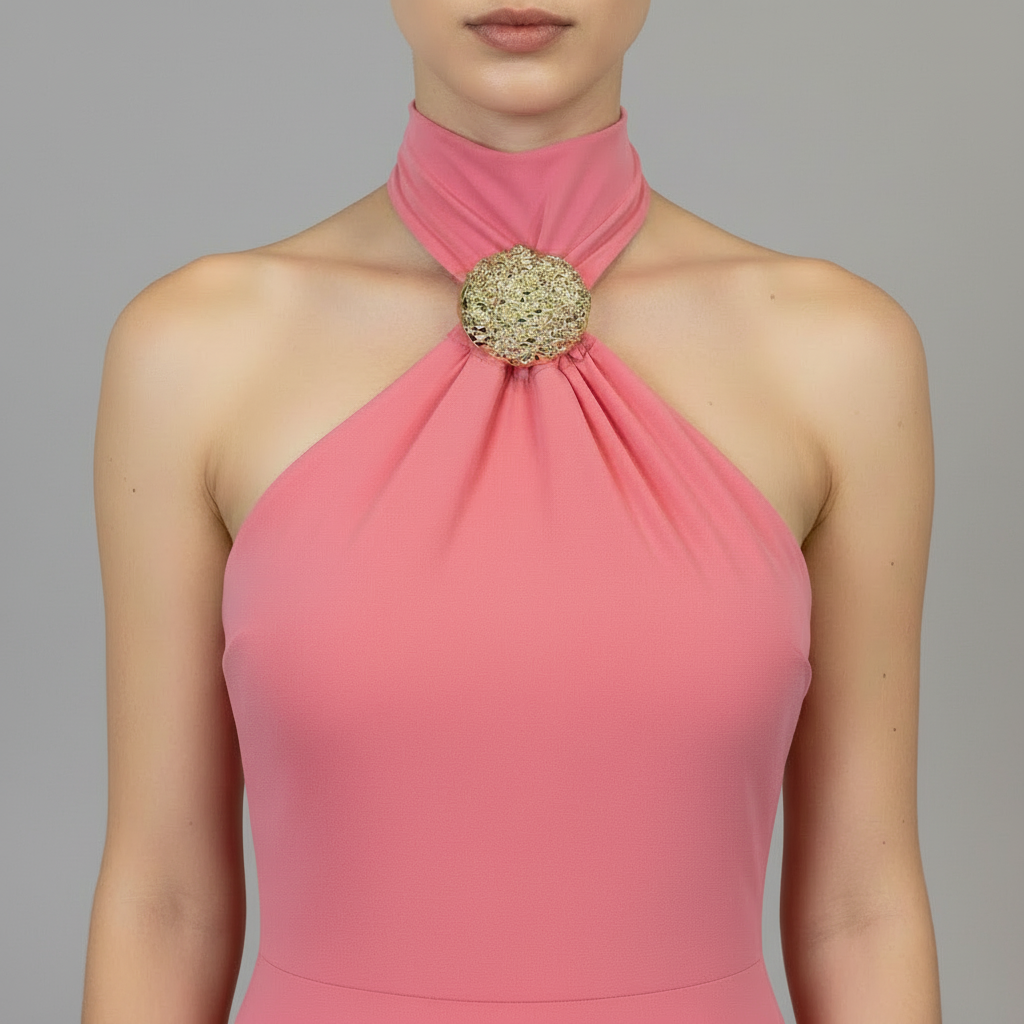 Halter Neck Sleeveless Mini Dress