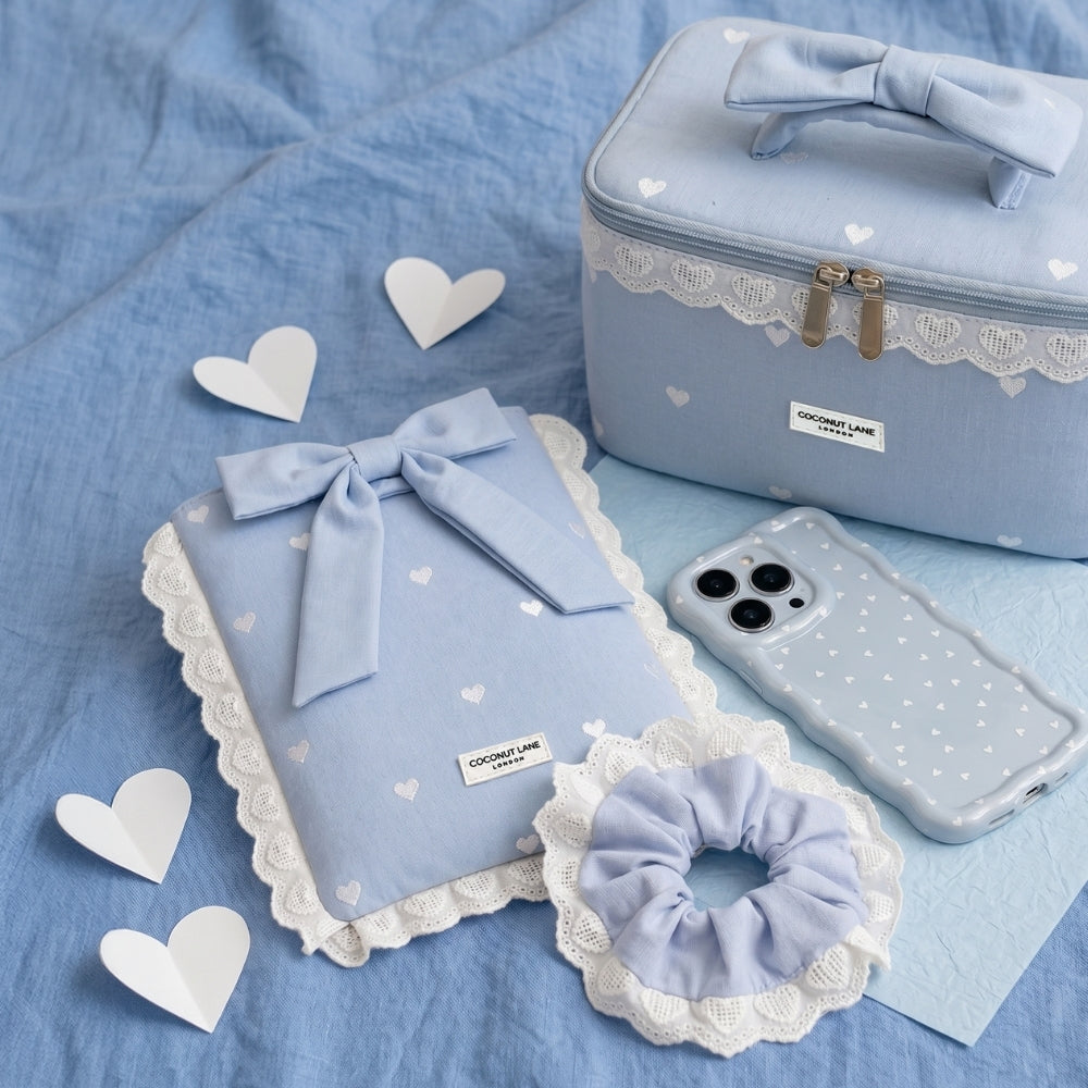 Wavy Phone Case - Powder Blue Hearts