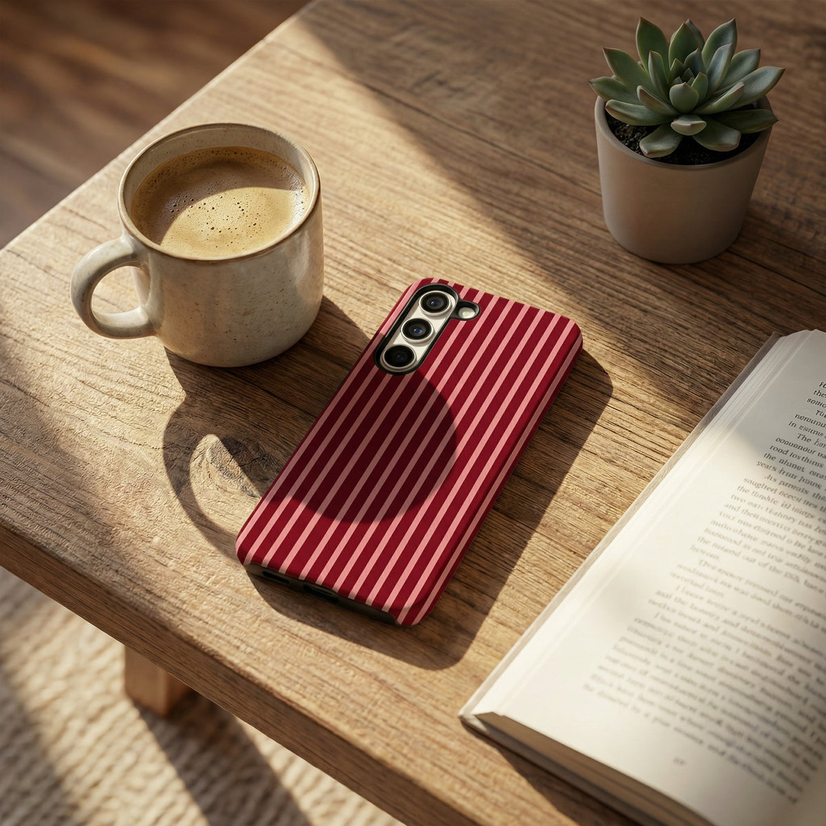Samsung Tough Phone Case - Mulberry Stripes