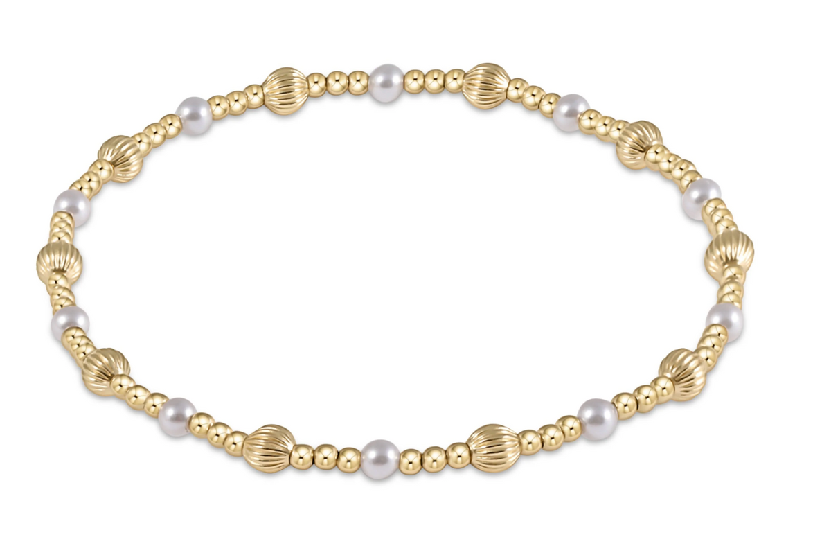 Enewton Dignity Sincerity Pattern Gold Bracelet - 4mm, Pearl