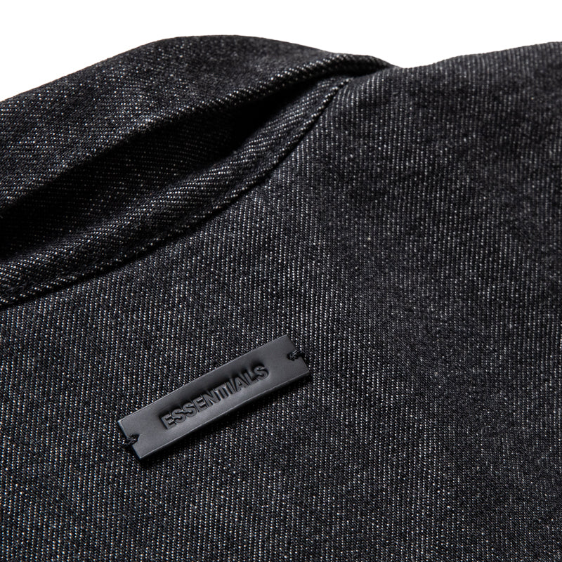 Fear Of God Essentials Denim Full Zip Work Shirt - Vintage Black