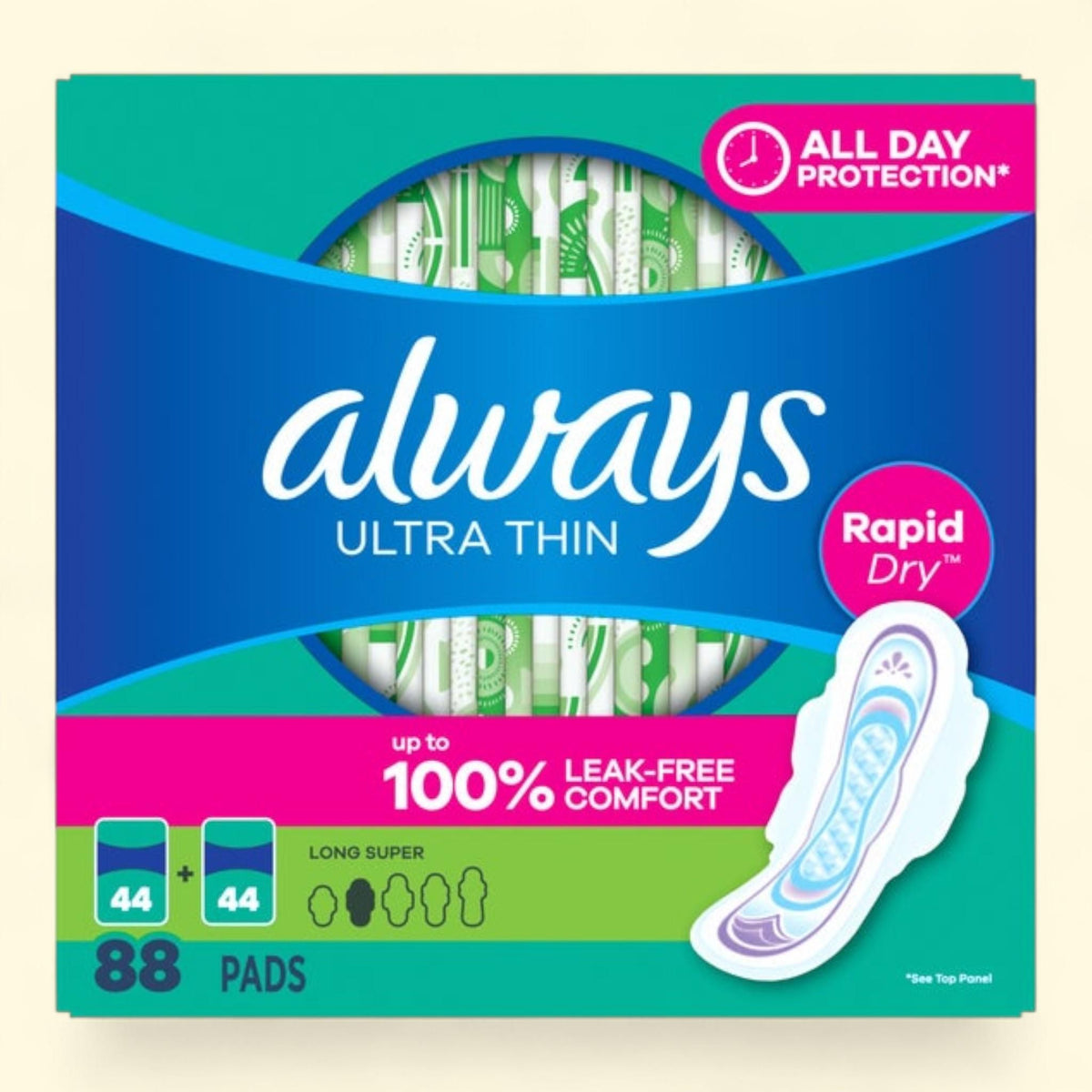 Always Ultra Thin Advanced Long Pads, 88 count