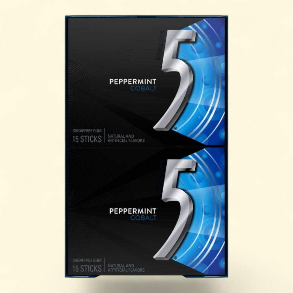 5 Gum Chewing Gum, Peppermint Cobalt, 15 Sticks, 10-Count