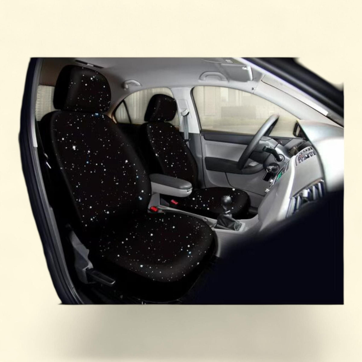 Auto Drive Universal Fit Black Flat Cloth Car Seat Covers, Set of 2, NASAZH35, Fit for Cars, SUVs, MPVs