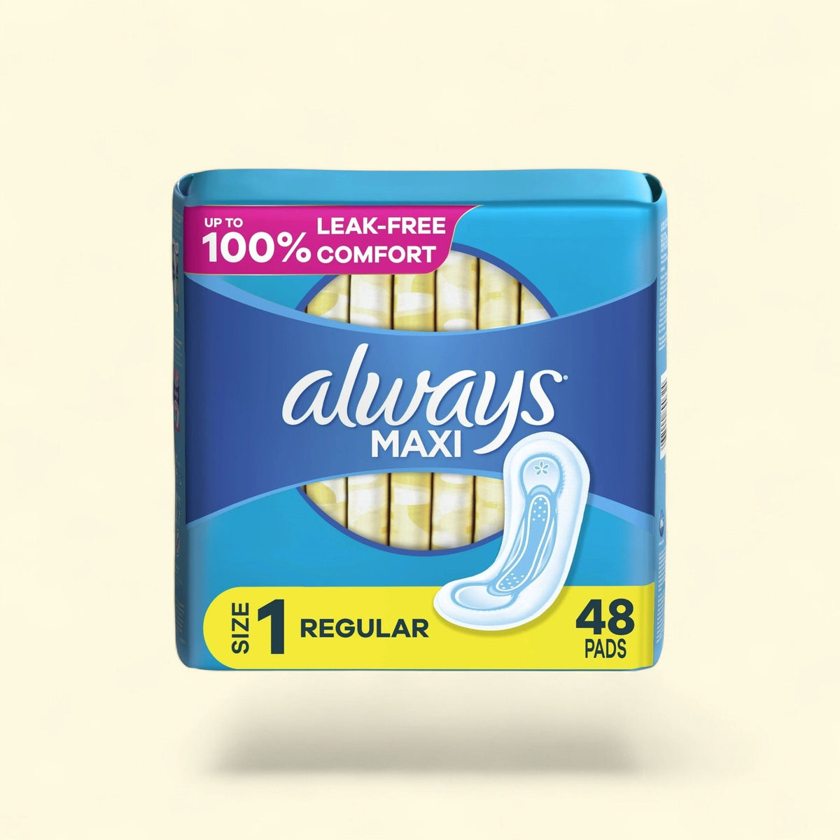 Always Maxi Pads, Size 1, Regular Absorbency, 48 Count