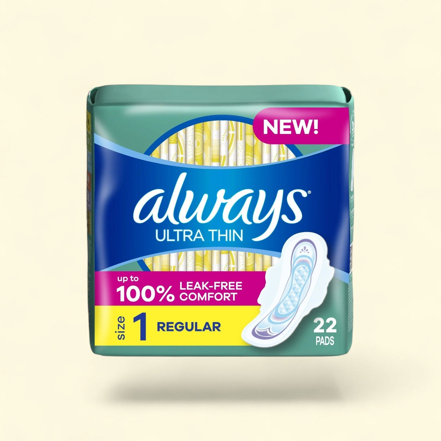Always Ultra Thin Pads with Wings, Size 1, 22 CT