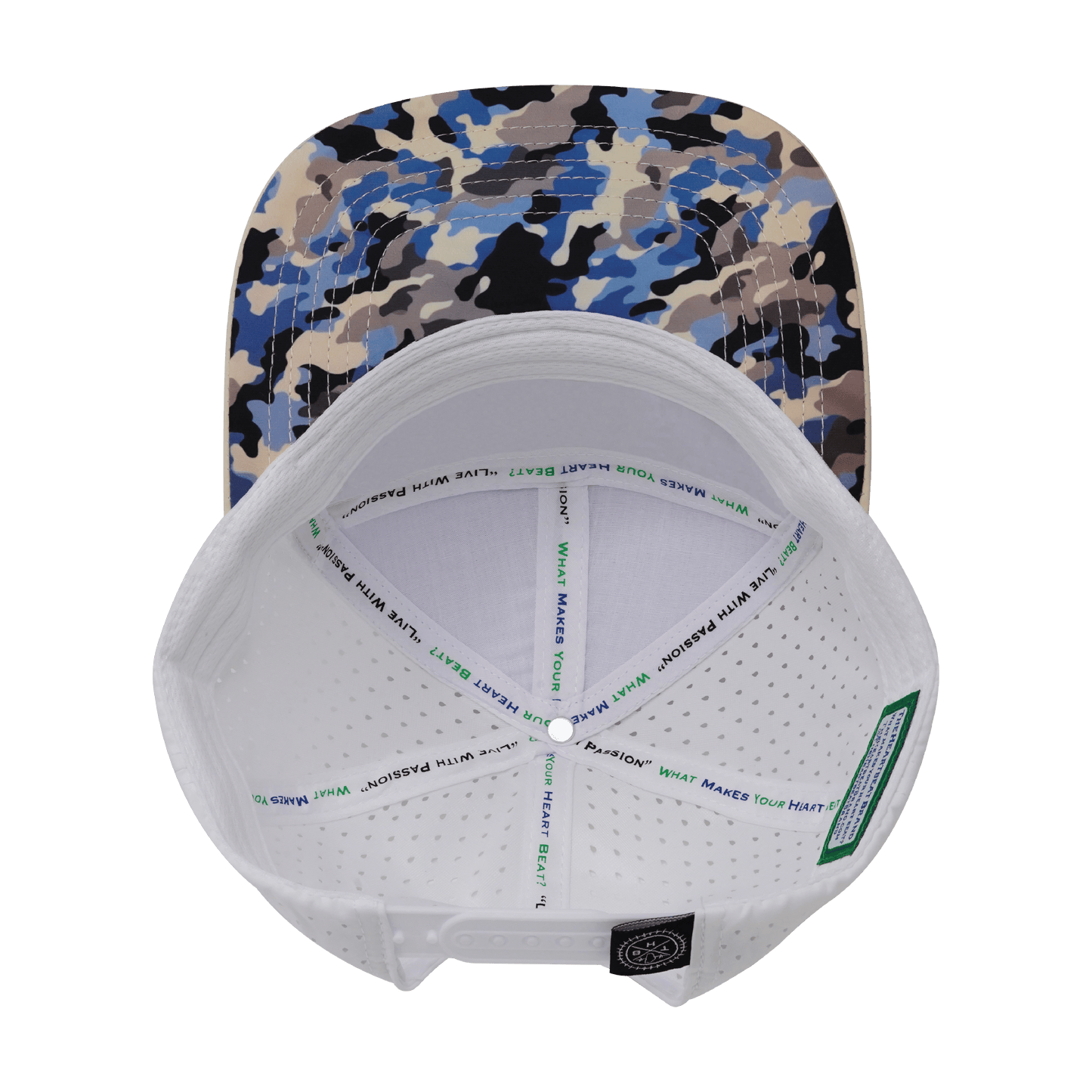 **ADULT** Color Vibes Hat - Flat Bill - Sky Camo - Cream / Baby Blue / White - Laser Mesh