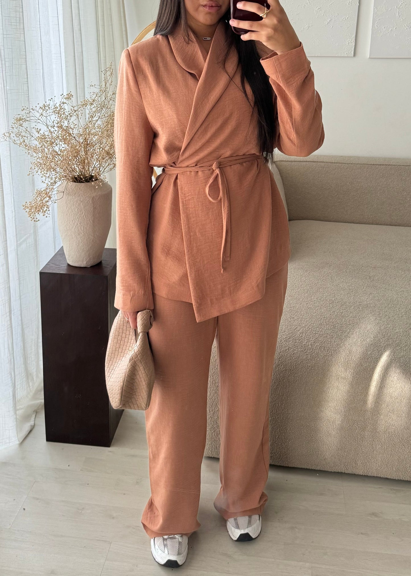 Creation Made In Turquie I Ensemble Pantalon Et Blazer Sahara I Terracotta
