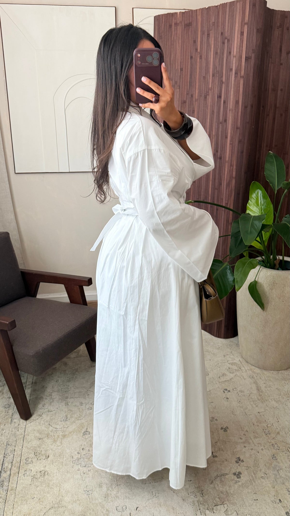 Robe Chemise Doublee 100 Coton I Blanc