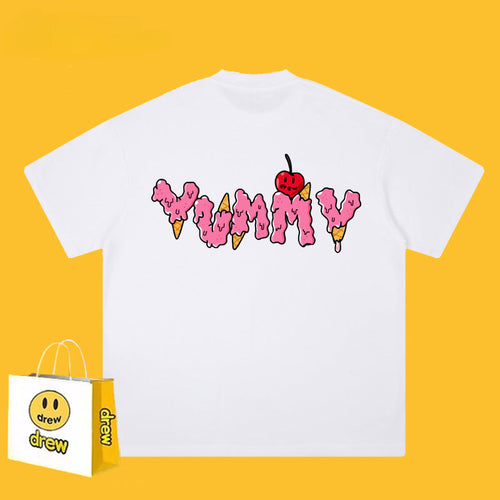 Drew T-shirts Loose Summer Men and Women Pure Cotton Couple