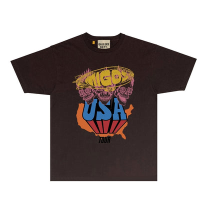 Gallery Dept T Shirt Retro Printed Loose Short-Sleeved Shirt