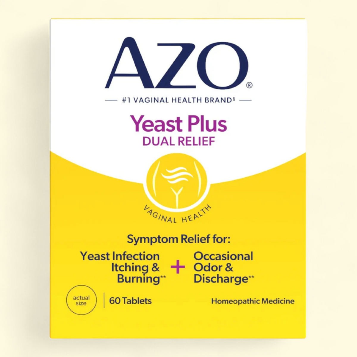 AZO Yeast Plus Dual Relief Tablets, 60 Count