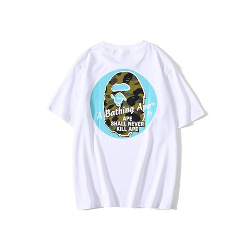 Bathing Ape T-Shirt Back Printing Men and Women Fashion Short Sleeve Top