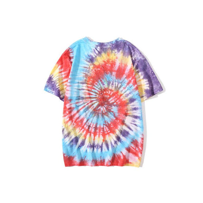 Bathing Ape T-Shirt Ape Head Color Tie-Dye T-shirt Short Sleeve