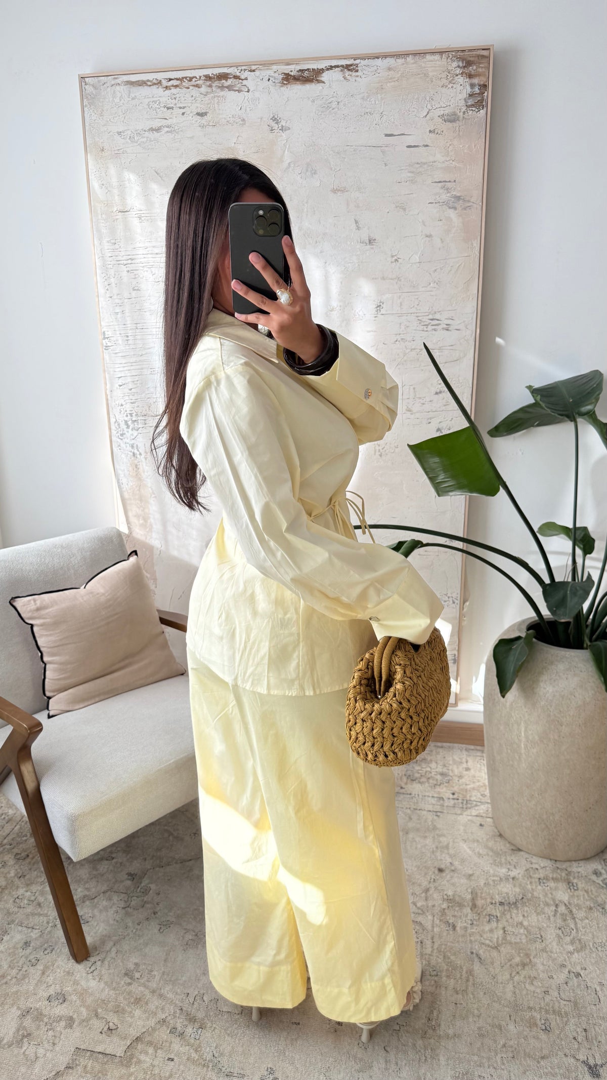 Pantalon 100 Coton I Jaune Pastel