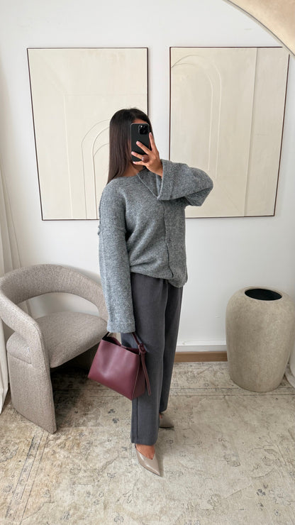 Cardigan épais et doux SOLÈNE  Gris