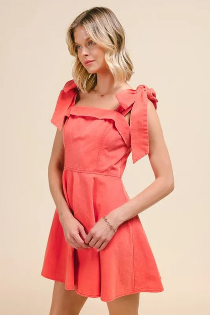SO ME Fit and Flare Washed Gameday Dress
