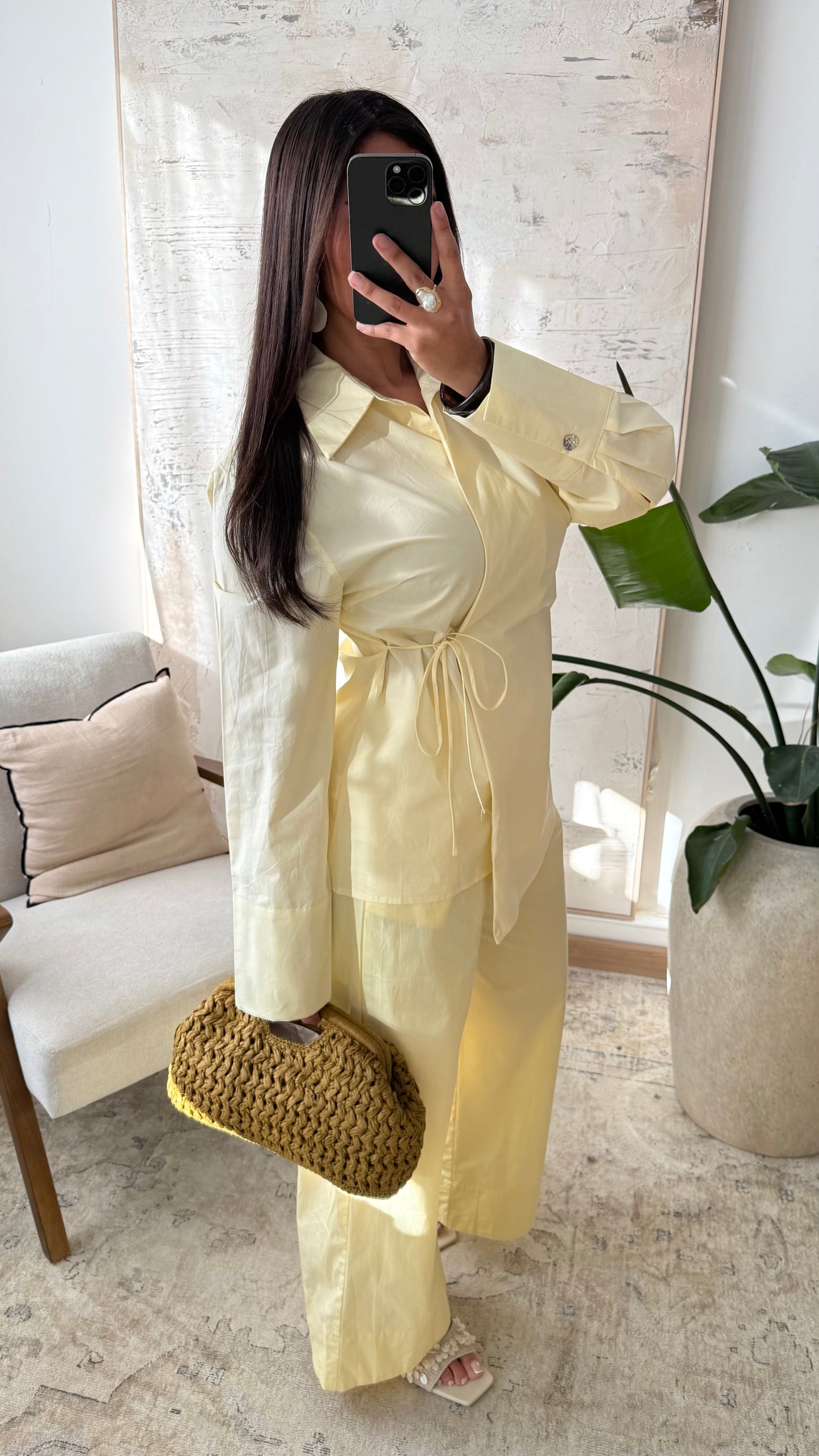 Pantalon 100 Coton I Jaune Pastel