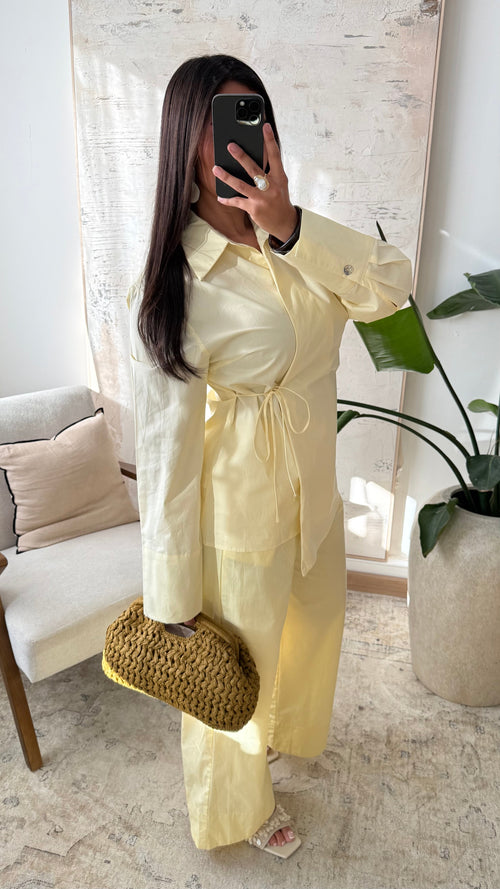 Pantalon 100 Coton I Jaune Pastel