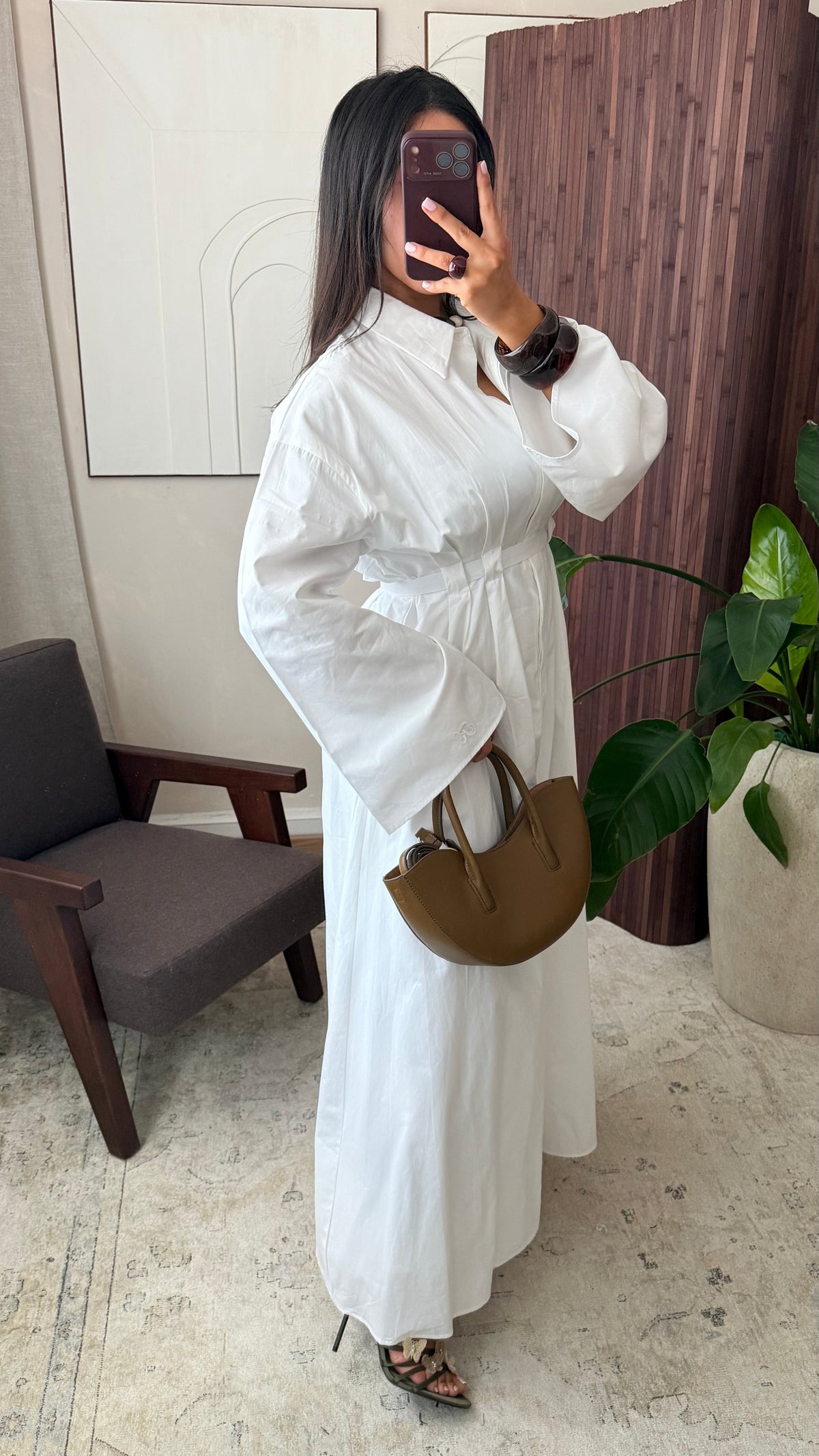 Robe Chemise Doublee 100 Coton I Blanc