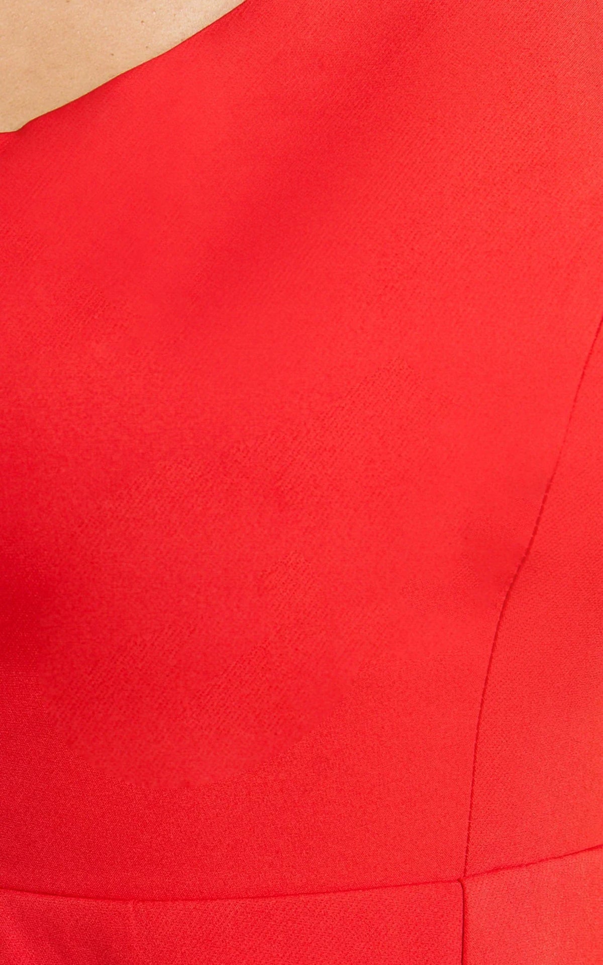 Carley Mini Dress - One Shoulder Tulip Hem Dress in Red