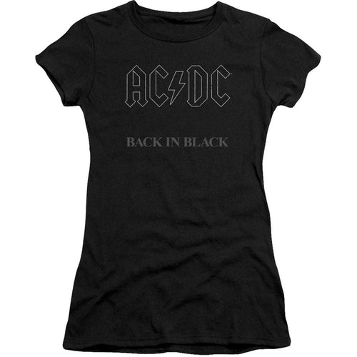 AC/DC Back In Black Cap Sleeve Junior Top