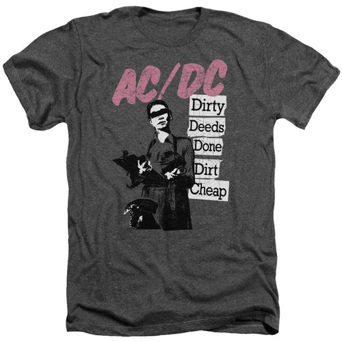AC/DC Dirty Deeds Adult Heather 40% Poly T-shirt