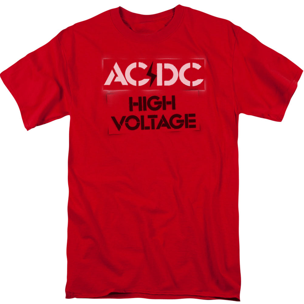 AC/DC High Voltage Stencil Adult T-shirt