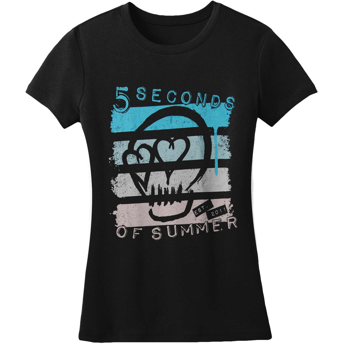 5 Seconds Of Summer Bars Skull Junior Top