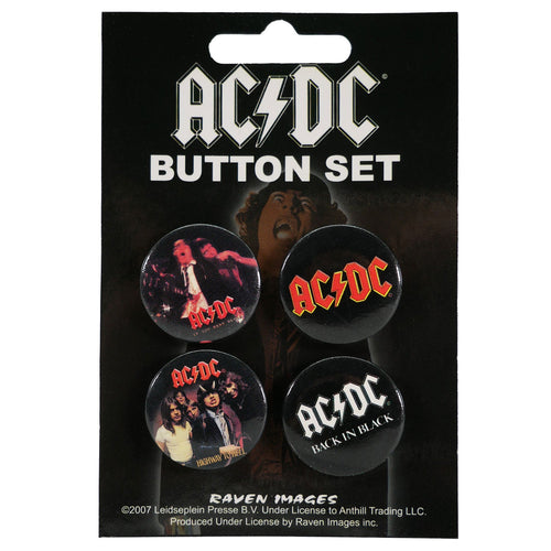 AC/DC 4 Button Set Collector Items