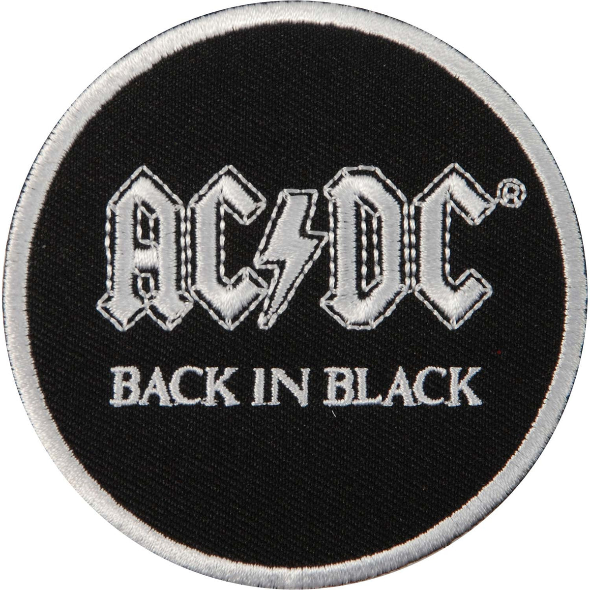 AC/DC Back in Black Embroidered Patch