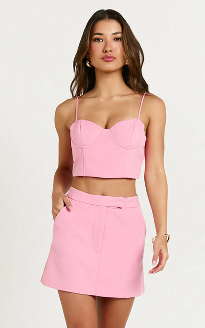 Ariana Mini Skort - High Waisted Skort in Pink