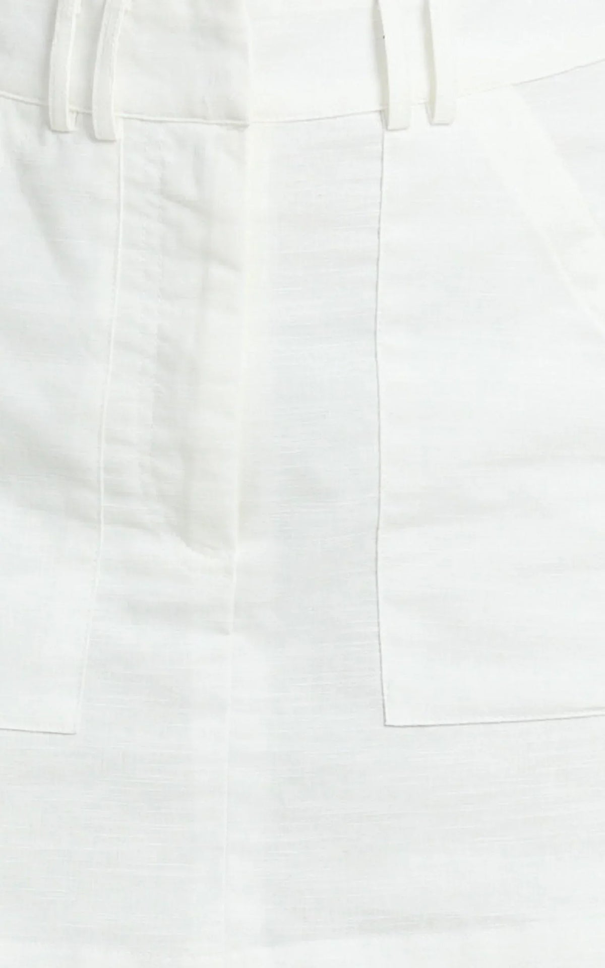 Dream Linen Blend Skort - High Waisted A Line Skort in Off White