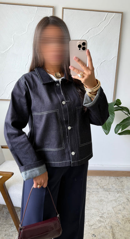 Veste Courte En Jean Daymi 11262V Bleu Brut