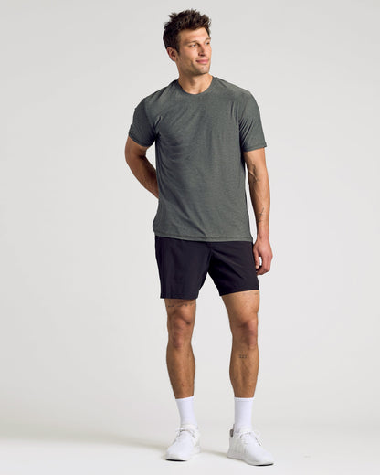 Charcoal Heather Gray Active Crew Neck Tee