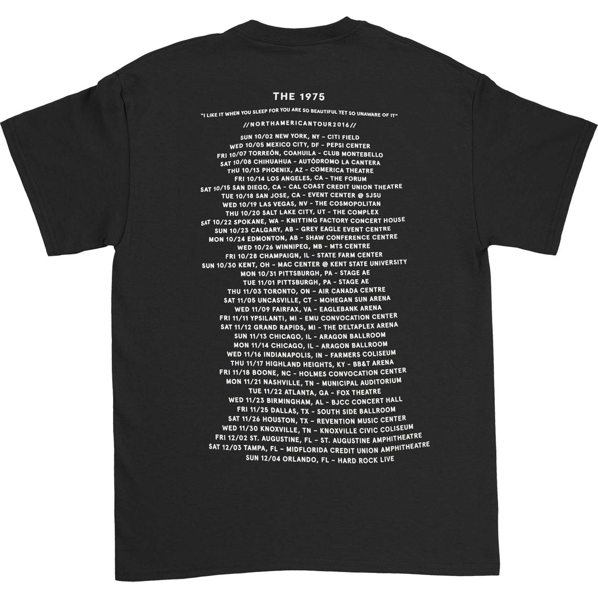 1975 Black Box 2016 Fall Tour T-shirt