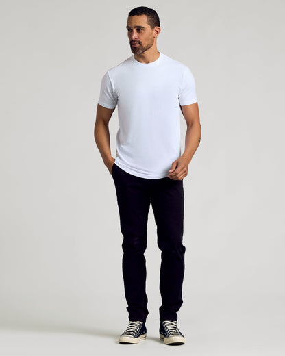 White Curved Hem Classic Crew Neck 6-Pack