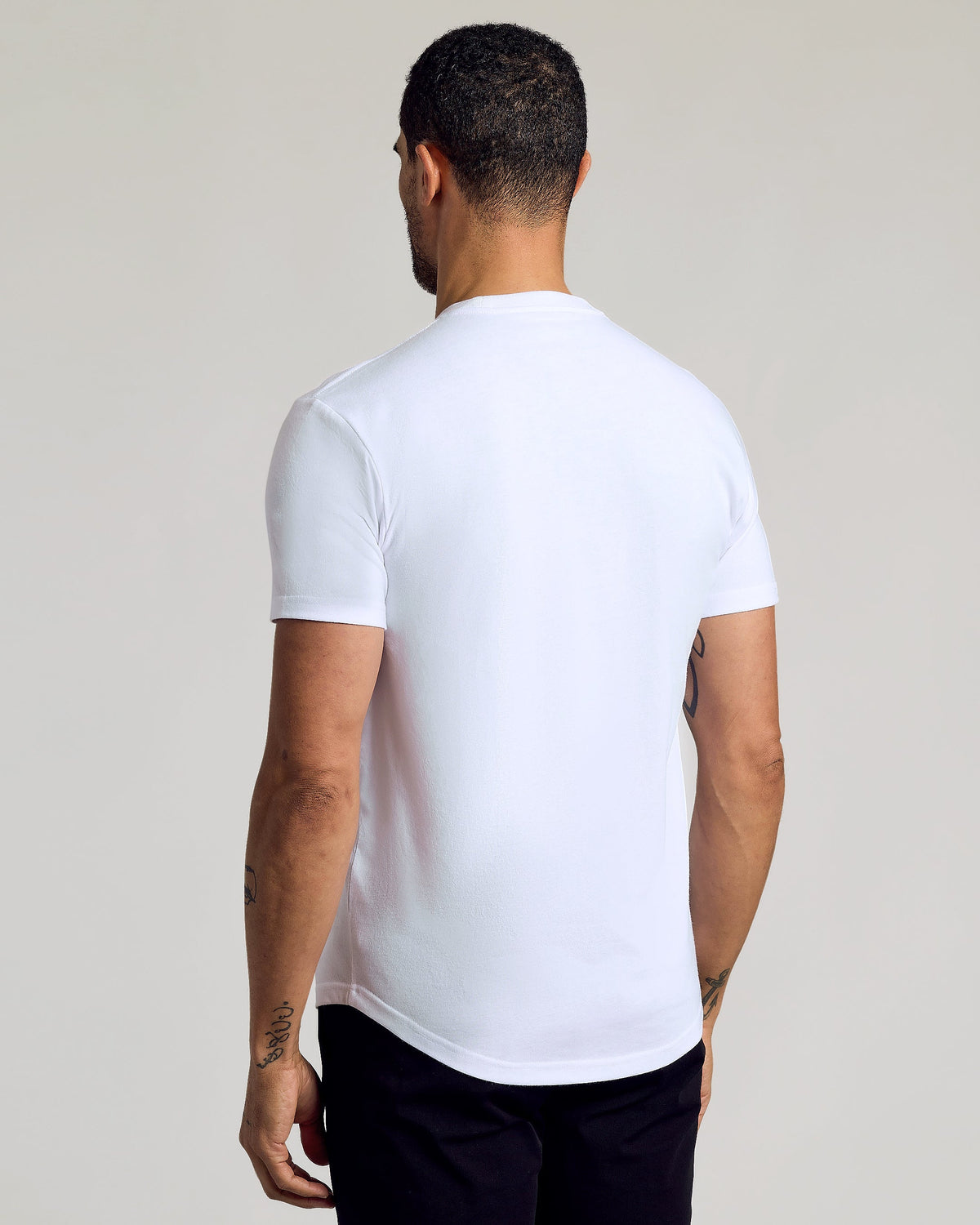 Black & White Curved Hem Classic Crew Neck 10-Pack