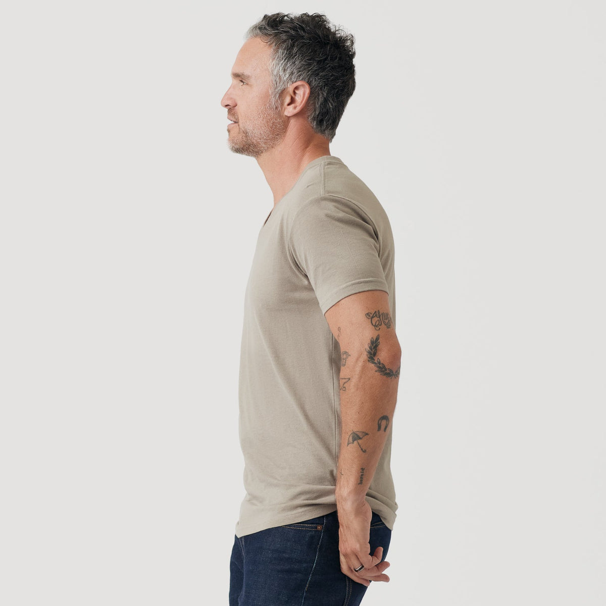 Military Beige Classic V-Neck