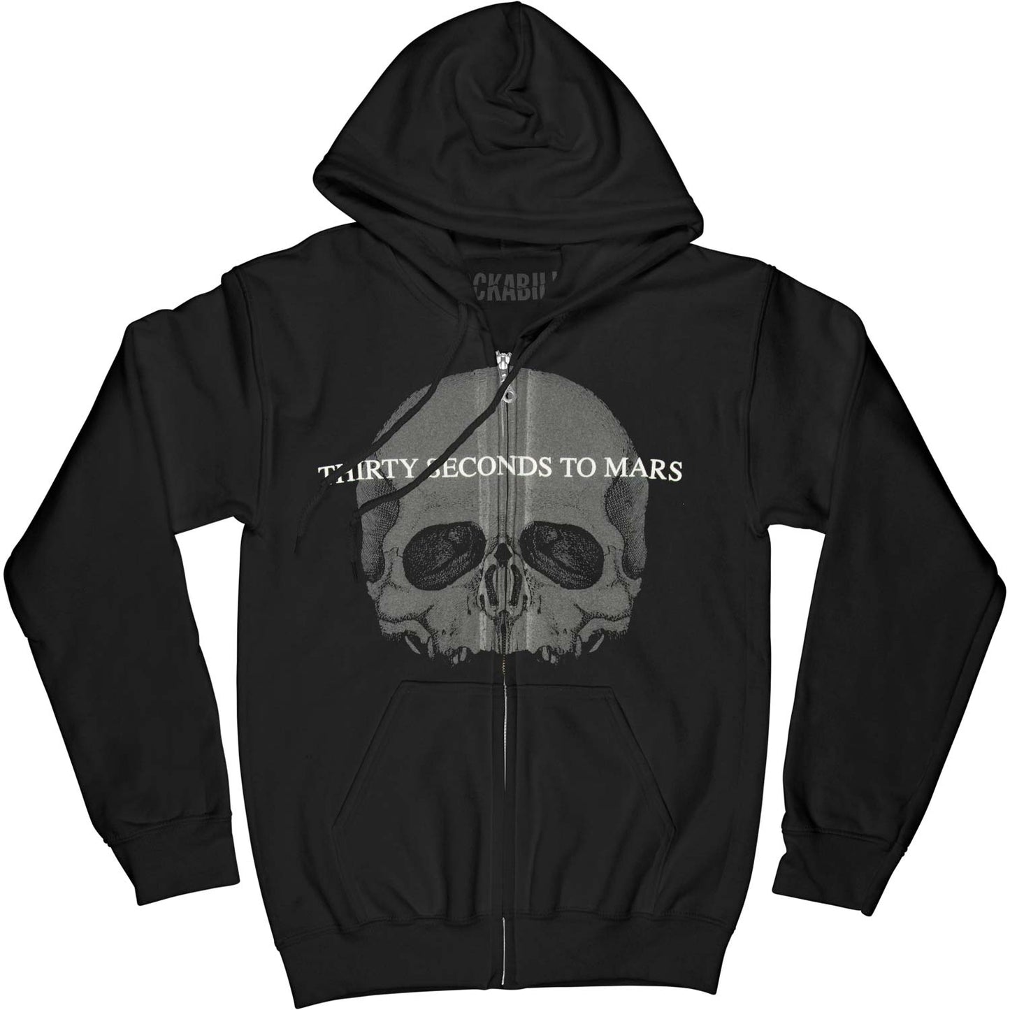 30 Seconds To Mars Skull Zipper Hoodie Zippered Hooded Sweatshirt