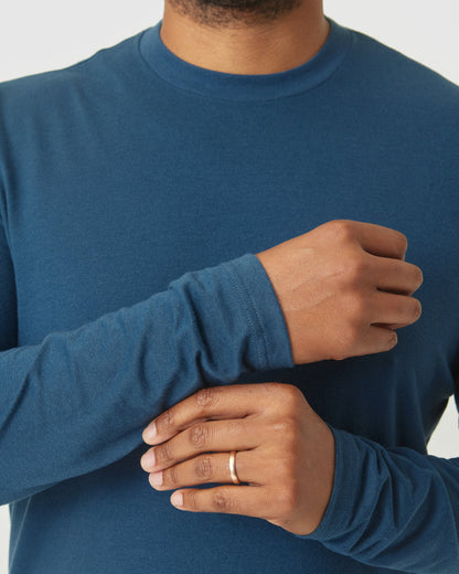 Deep Sea Blue Long Sleeve T Shirt