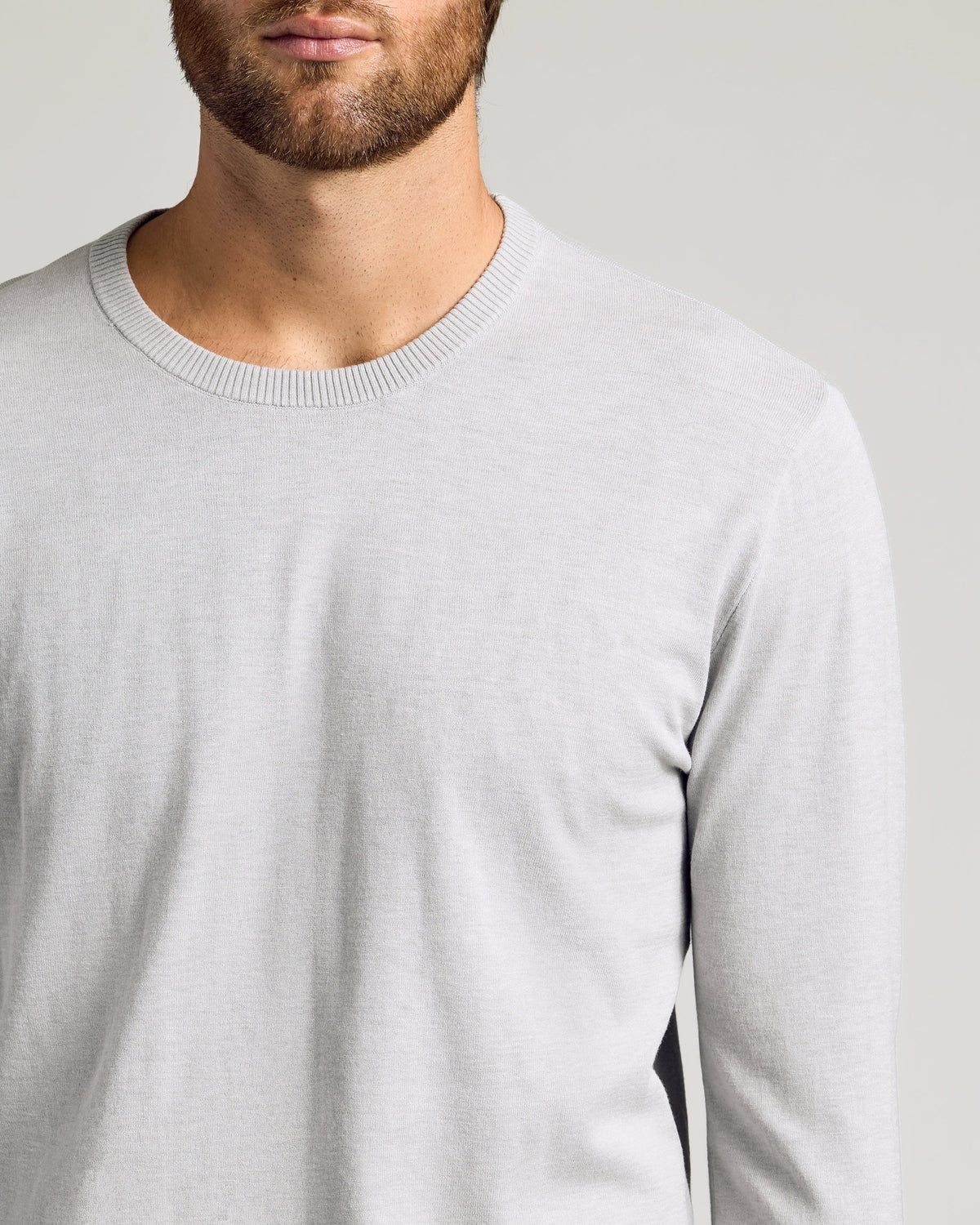 Heather Gray Dressy Crew Neck Sweater